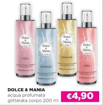 La Saponeria DOLCE & MANIA acqua profumata glitterata corpo 200 ml offerta