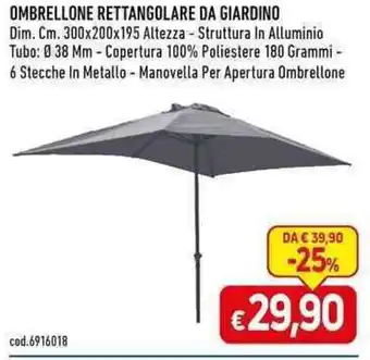 OMBRELLONE RETTANGOLARE DA GIARDINO