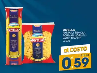 SeBón Supermercati DIVELLA PASTA DI SEMOLA FORMATI NORMALI VARIE TRAFILE G 500 offerta