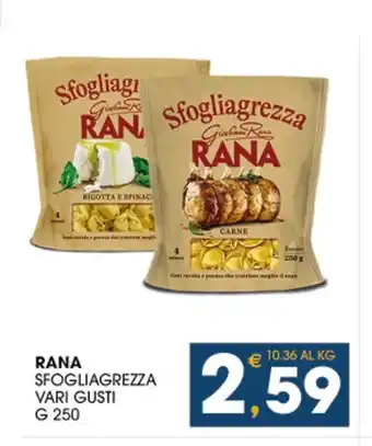 SeBón Supermercati RANA SFOGLIAGREZZA VARI GUSTI G 250 offerta