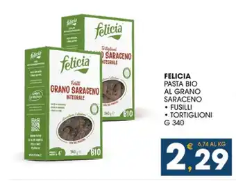 SeBón Supermercati FELICIA PASTA BIO AL GRANO SARACENO G 340 offerta