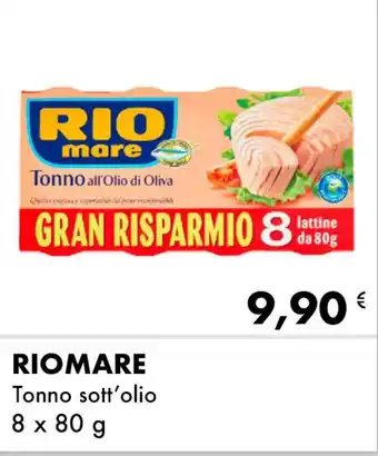 Iper Tosano RIOMARE Tonno sott'olio 8 x 80 g offerta