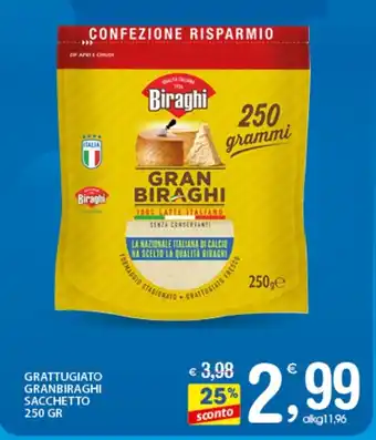 Qui Discount GRATTUGIATO GRANBIRAGHI SACCHETTO 250 GR offerta