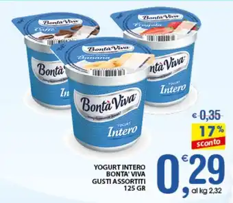 Qui Discount YOGURT INTERO BONTA' VIVA GUSTI ASSORTITI 125 GR offerta