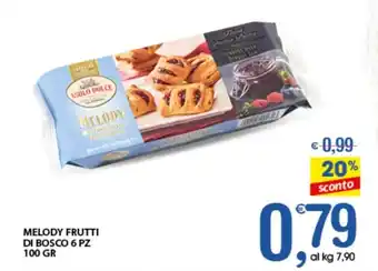 Qui Discount MELODY FRUTTI DI BOSCO 6 PZ 100 GR offerta