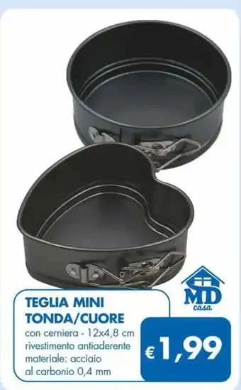 MD Discount TEGLIA MINI TONDA/CUORE offerta