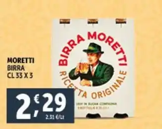 Deco Supermercati MORETTI BIRRA CL 33 X 3 offerta