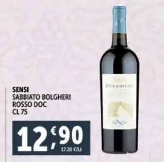 Deco Supermercati SENSI SABBIATO BOLGHERI ROSSO DOC CL75 offerta