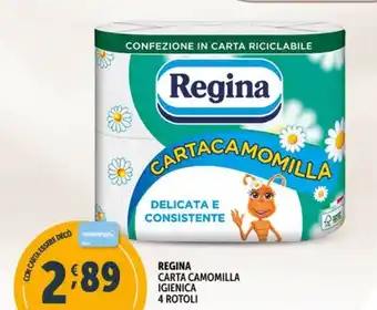 Deco Supermercati REGINA CARTA CAMOMILLA IGIENICA 4 ROTOLI offerta