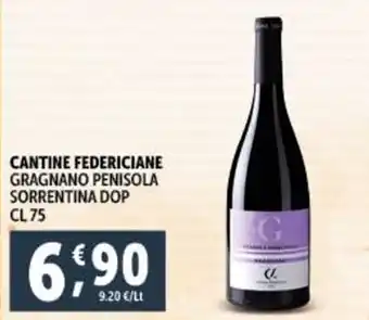 Deco Supermercati CANTINE FEDERICIANE GRAGNANO PENISOLA SORRENTINA DOP CL75 offerta