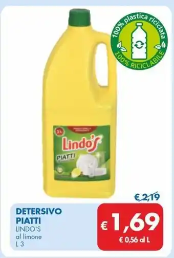 MD Discount DETERSIVO PIATTI LINDO'S al limone L3 offerta