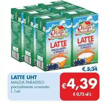 MD Discount LATTE UHT MALGA PARADISO parzialmente scremato L1x6 offerta