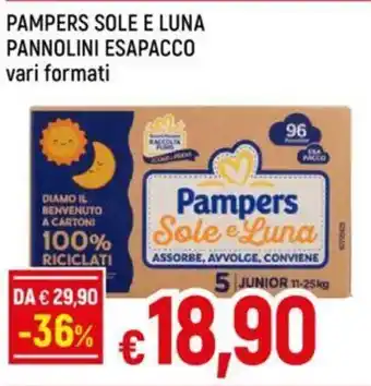 Galassia PAMPERS SOLE E LUNA PANNOLINI ESAPACCO offerta