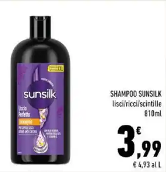 Conad SHAMPOO SUNSILK lisci/ricci/scintille 810ml offerta