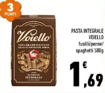 Conad PASTA INTEGRALE VOIELLO fusilli/penne/ spaghetti 500g offerta