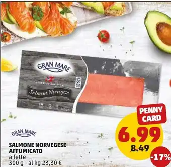 PENNY SALMONE NORVEGESE AFFUMICATO a fette 300 g offerta