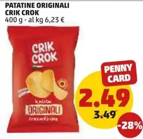 PENNY PATATINE ORIGINALI CRIK CROK 400 g offerta