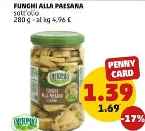 PENNY FUNGHI ALLA PAESANA sott'olio 280 g offerta