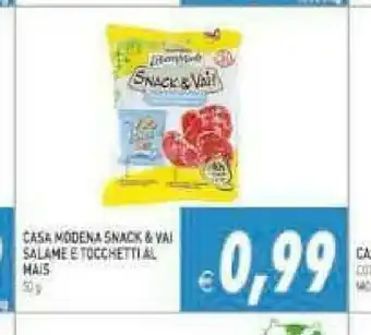 Snack & vai salame e tocchetti al mais