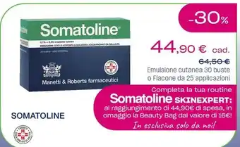 Lloyds Farmacia SOMATOLINE Emulsione cutanea 30 buste o Flacone da 25 applicazioni offerta