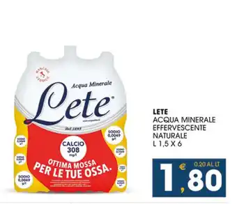 SeBón Supermercati LETE ACQUA MINERALE EFFERVESCENTE NATURALE L 1,5 X 6 offerta