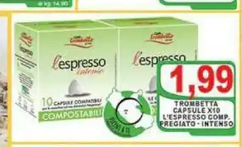 Top Supermercati Trombetta capsule l'espresso offerta