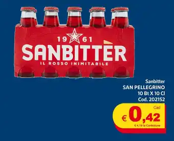 Centro Cash Sanbitter SAN PELLEGRINO 10 Bt X 10 Cl offerta