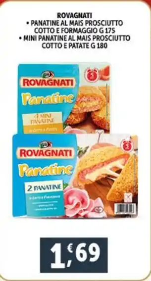 Deco Supermercati ROVAGNATI PANATINE AL MAIS PROSCIUTTO COTTO E FORMAGGIO G 175 offerta