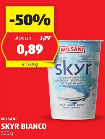 ALDI MILSANI SKYR BIANCO 500 g offerta