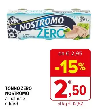 Iperal TONNO ZERO NOSTROMO al naturale g 65x3 offerta