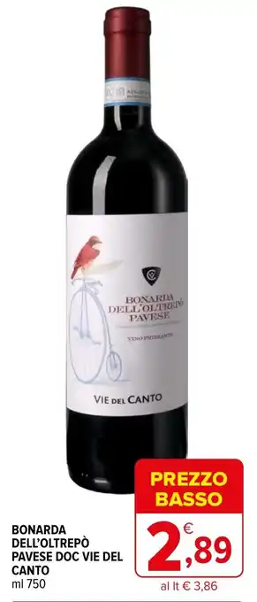 Iperal BONARDA DELL'OLTREPÒ PAVESE DOC VIE DEL CANTO ml 750 offerta