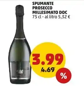 PENNY SPUMANTE PROSECCO MILLESIMATO DOC 75 cl offerta