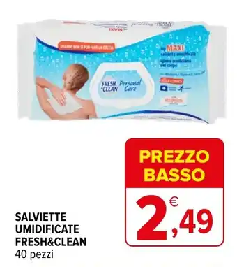 Iperal SALVIETTE UMIDIFICATE FRESH&CLEAN 40 pezzi offerta