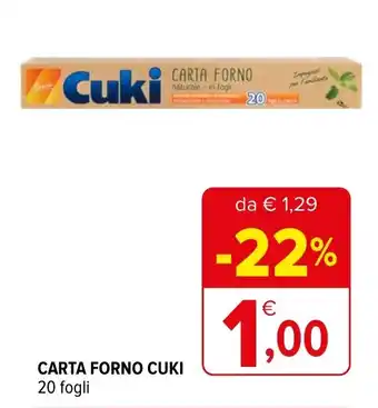 Iperal CARTA FORNO CUKI 20 fogli offerta