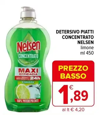 Iperal DETERSIVO PIATTI CONCENTRATO NELSEN limone ml 450 offerta