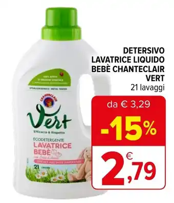 Iperal DETERSIVO LAVATRICE LIQUIDO BEBÈ CHANTECLAIR VERT 21 lavaggi offerta