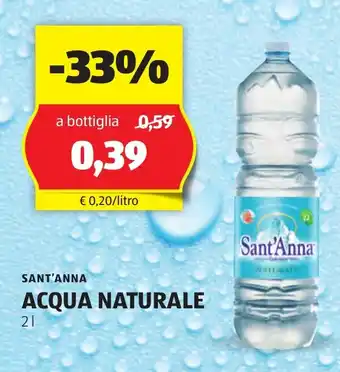 ALDI Sant'Anna ACQUA NATURALE 2 l offerta