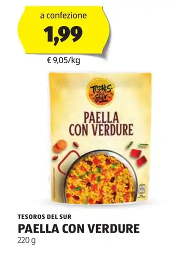 ALDI TESOROS DEL SUR PAELLA CON VERDURE 220 g offerta