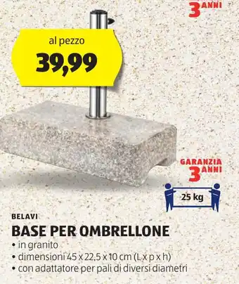 ALDI BELAVI BASE PER OMBRELLONE offerta