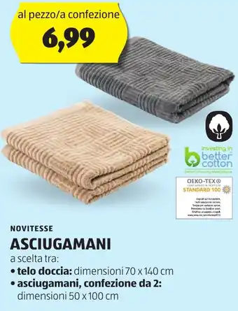 ALDI NOVITESSE ASCIUGAMANI offerta
