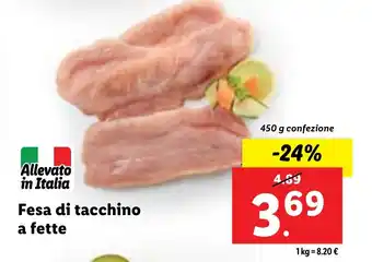 Lidl Fesa di tacchino a fette 450 g confezione offerta