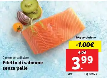 Lidl Gastronomia di Mare Filetto di salmone senza pelle 180 g confezione offerta