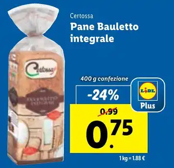 Lidl Certossa Pane Bauletto integrale 400 g confezione offerta