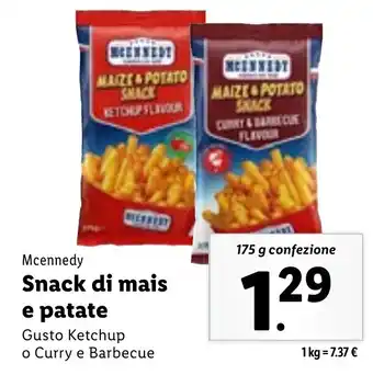 Lidl Mcennedy Snack di mais e patate 175 g confezione offerta