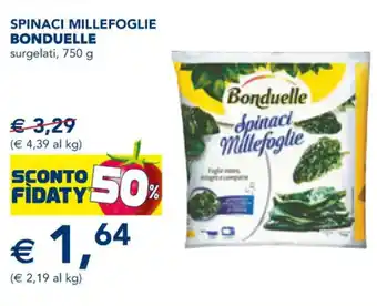 Esselunga SPINACI MILLEFOGLIE BONDUELLE surgelati, 750 g offerta