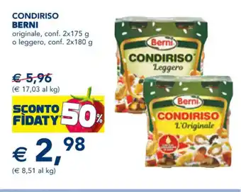 Esselunga CONDIRISO BERNI originale, conf. 2x175 g o leggero, conf. 2x180 g offerta