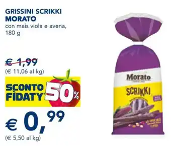 Esselunga GRISSINI SCRIKKI MORATO con mais viola e avena, 180 g offerta