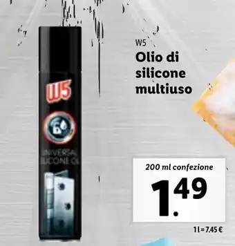 Lidl W5 Olio di silicone multiuso 200 ml confezione offerta