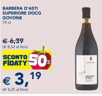 Esselunga BARBERA D'ASTI SUPERIORE DOCG GOVONE 75 cl offerta