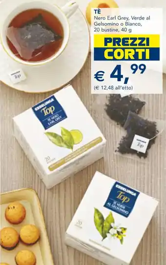 Esselunga TÈ Nero Earl Grey, Verde al Gelsomino o Bianco, 20 bustine, 40 g offerta